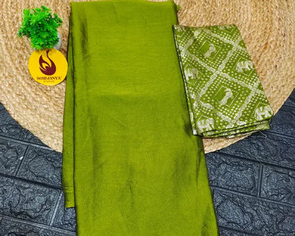 Premium Crush Saree with Bandini Blouse - BIRD4