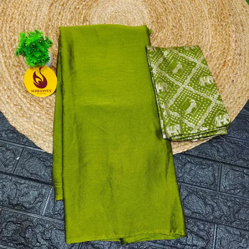 Premium Crush Saree with Bandini Blouse - BIRD4