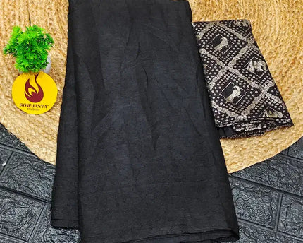 Premium Crush Saree with Bandini Blouse - BIRD1