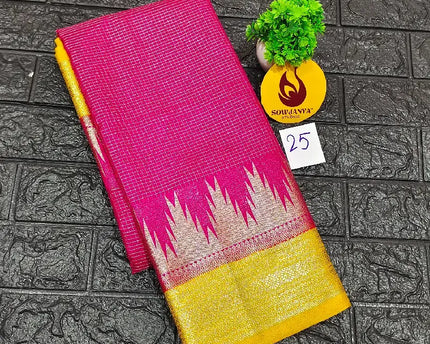 Premium Quality Mysore Crepe Sarees with Rich Pallu-MYSORE25