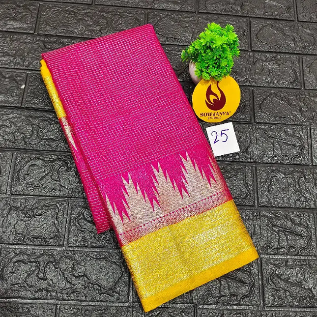 Premium Quality Mysore Crepe Sarees with Rich Pallu-MYSORE25