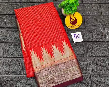 Premium Quality Mysore Crepe Sarees with Rich Pallu-MYSORE30