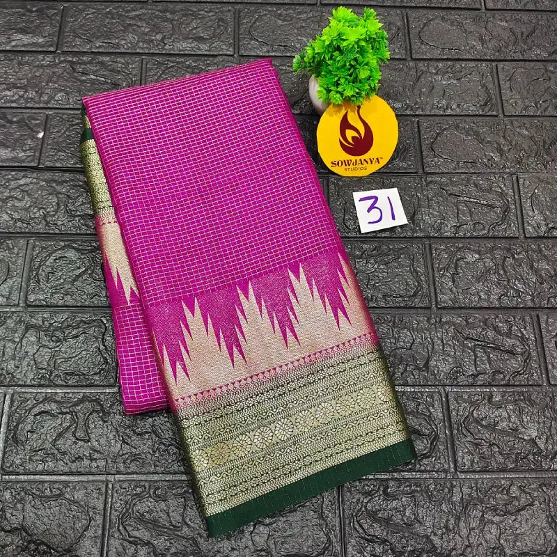Premium Quality Mysore Crepe Sarees with Rich Pallu-MYSORE31
