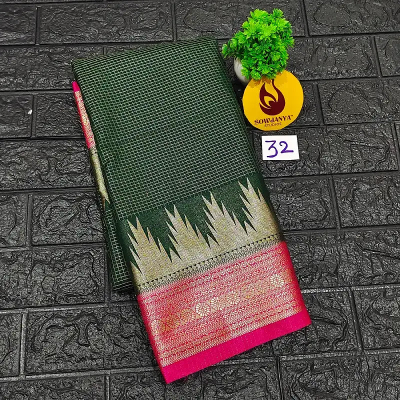 Premium Quality Mysore Crepe Sarees with Rich Pallu-MYSORE32