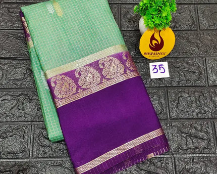 Premium Quality Mysore Crepe Sarees with Rich Pallu-MYSORE35
