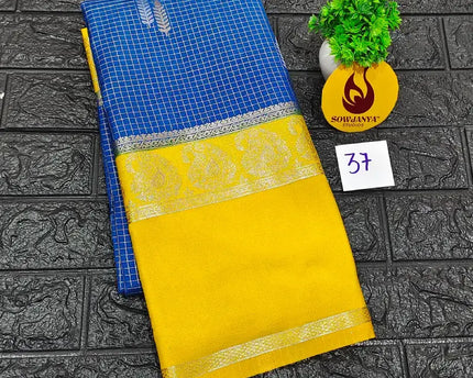 Premium Quality Mysore Crepe Sarees with Rich Pallu-MYSORE37