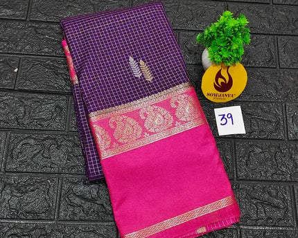 Premium Quality Mysore Crepe Sarees with Rich Pallu-MYSORE39