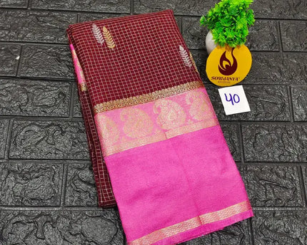 Premium Quality Mysore Crepe Sarees with Rich Pallu-MYSORE40