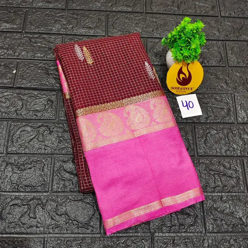 Premium Quality Mysore Crepe Sarees with Rich Pallu-MYSORE40