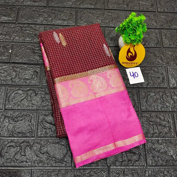 Premium Quality Mysore Crepe Sarees with Rich Pallu-MYSORE40