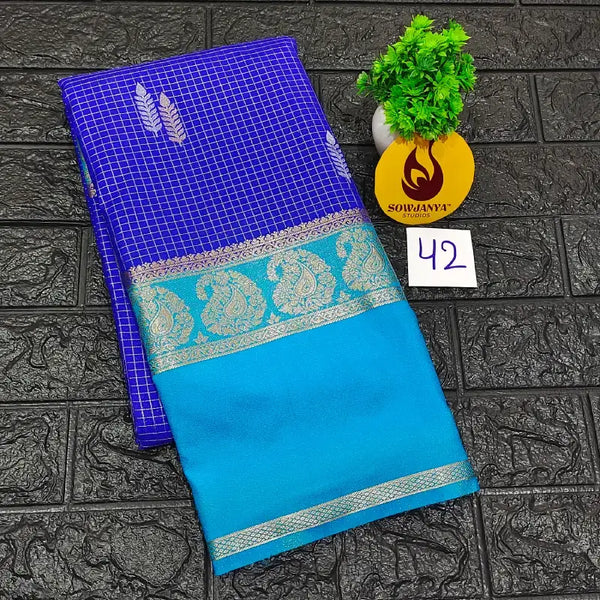 Premium Quality Mysore Crepe Sarees with Rich Pallu-MYSORE42