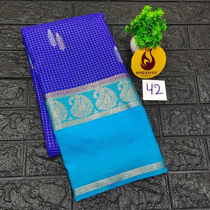 Premium Quality Mysore Crepe Sarees with Rich Pallu-MYSORE42