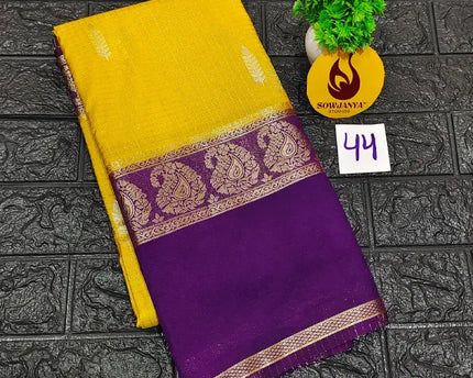 Premium Quality Mysore Crepe Sarees with Rich Pallu-MYSORE44
