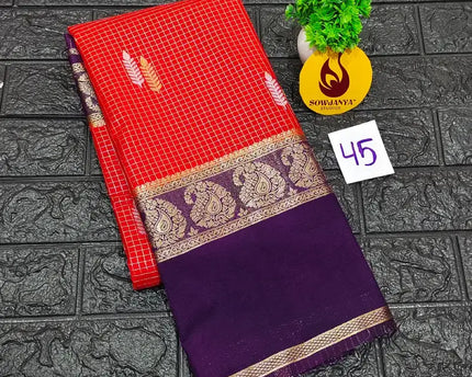 Premium Quality Mysore Crepe Sarees with Rich Pallu-MYSORE45