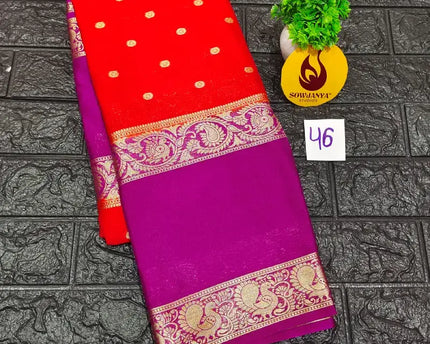 Premium Quality Mysore Crepe Sarees -MYSORE46