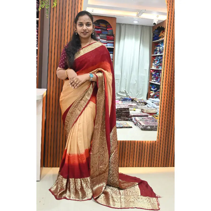 Original Dual Shade Kanjivaram Border Sarees 9 - CANDY