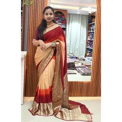 Original Dual Shade Kanjivaram Border Sarees 9 - CANDY