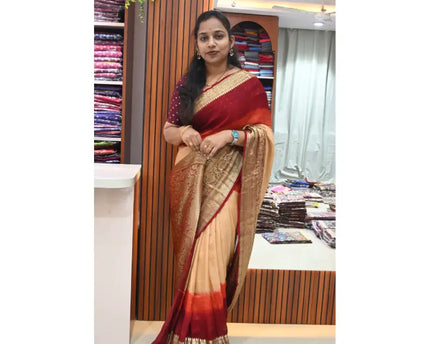 Original Dual Shade Kanjivaram Border Sarees - CANDY9