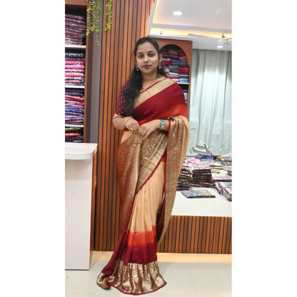 Original Dual Shade Kanjivaram Border Sarees 9 - CANDY