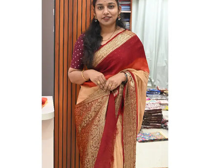 Original Dual Shade Kanjivaram Border Sarees - CANDY9