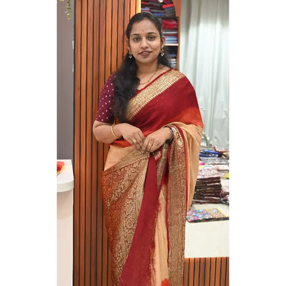 Original Dual Shade Kanjivaram Border Sarees 9 - CANDY