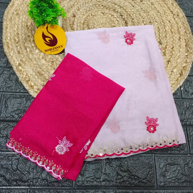 Premium Quality Shimmer Georgette Sarees - FLASH4