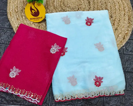 Premium Quality Shimmer Georgette Sarees - FLASH3