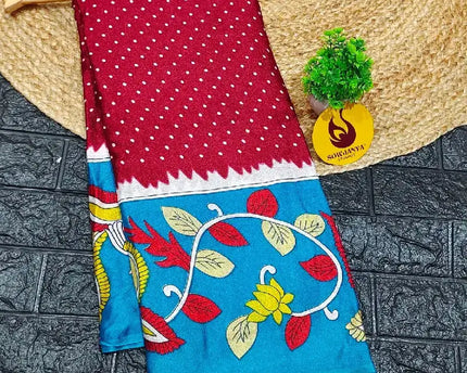 Rasmalai Crush Sarees With Bandini Design - MALAI6