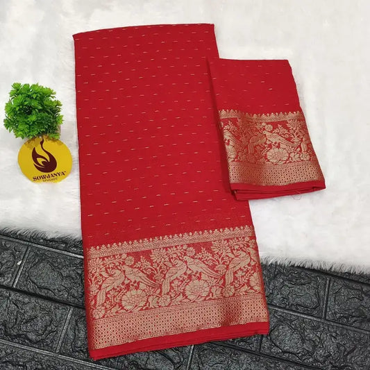 Viscose Zari Lines Saree With Kanchi Border - SSVZL6