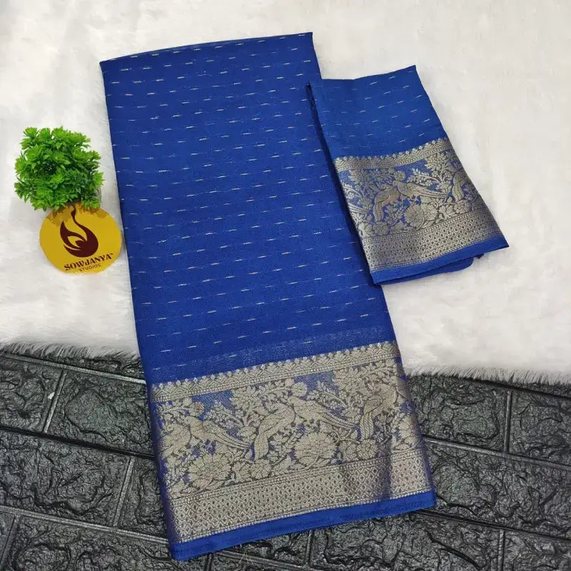 Viscose Zari Lines Saree With Kanchi Border - SSVZL1