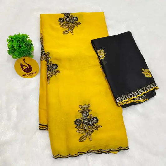 Premium Rangoli Silk Sarees with Emboridery work - FLASH20