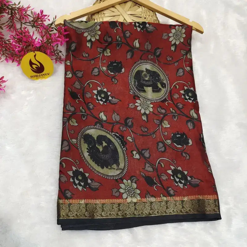 Maheshwari Design Fancy Sarees With Zari Border - SSMHW1