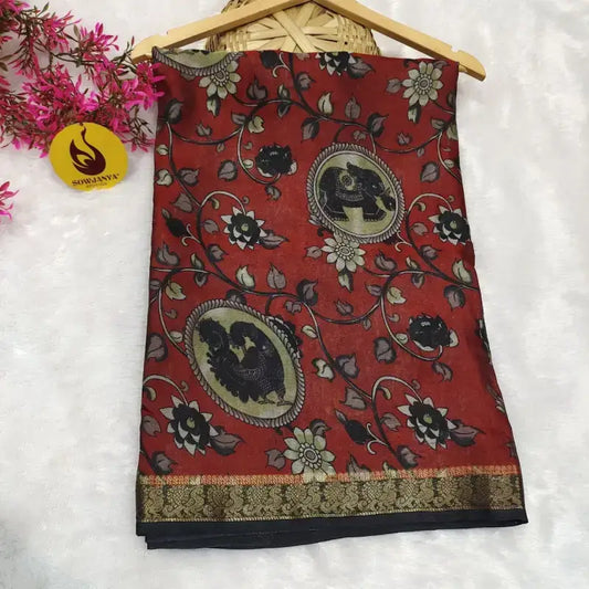 Maheshwari Design Fancy Sarees With Zari Border - SSMHW1