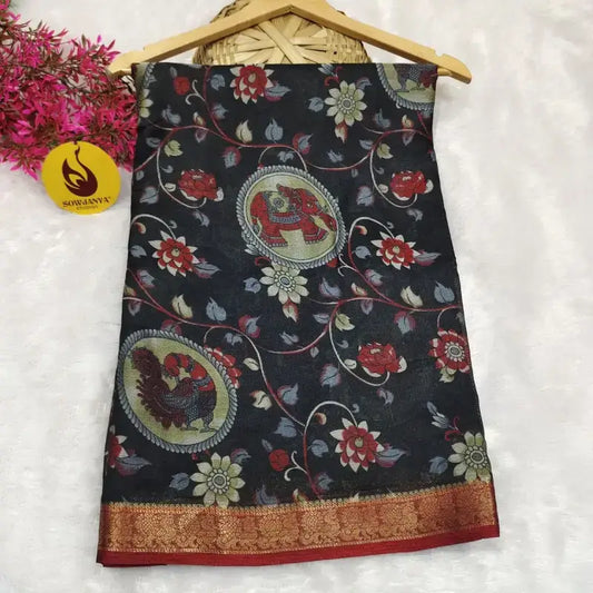 Maheshwari Design Fancy Sarees With Zari Border - SSMHW3