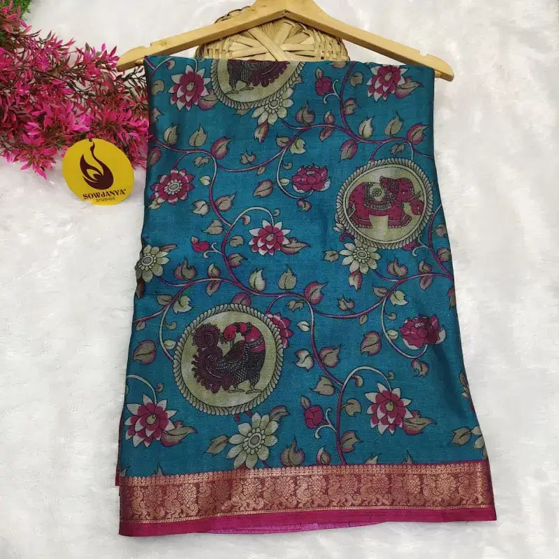 Maheshwari Design Fancy Sarees With Zari Border - SSMHW4