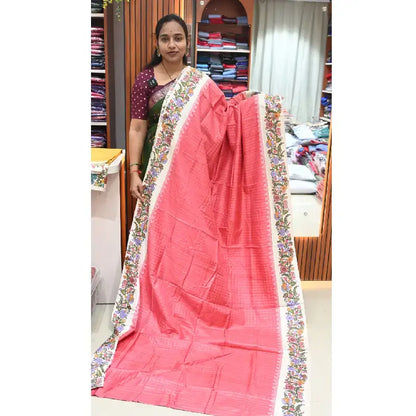 Premium Fancy Zari Chex Sarees With Kalamkari Border - SSGAP