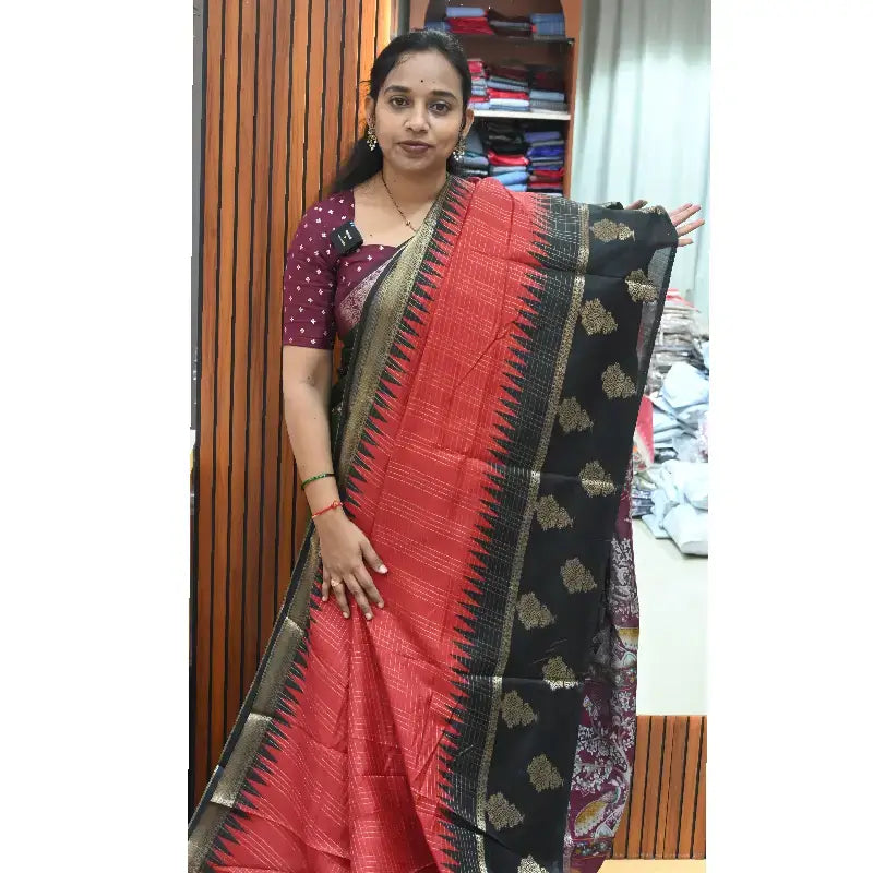Premium Fancy Gadwal Sarees With Zari Border - SSGAP