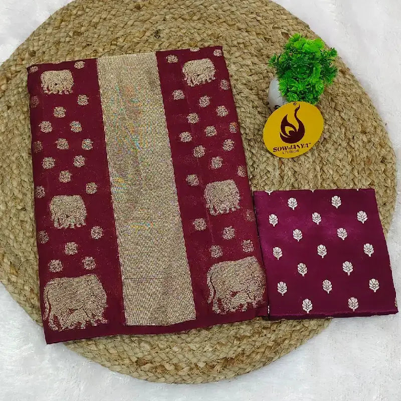 Banaras Viscose Georgette Saree With Zari Lines Weaving - SSLINE7