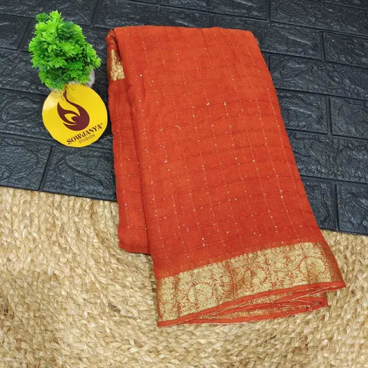 Premium Viscose Georgette Sequence Saree - SSSQU03