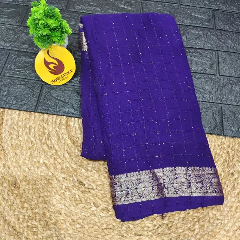 Premium Viscose Georgette Sequence Saree - SSSQU04