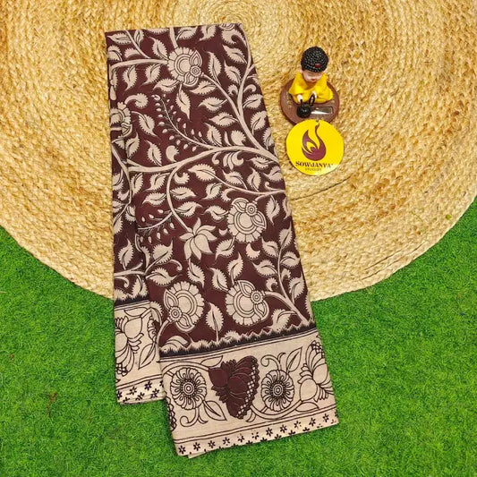 ORIGINAL PEDANA KALAMKARI Cotton Sarees - BOMMA64