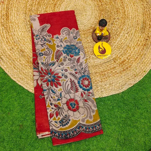 ORIGINAL PEDANA KALAMKARI Cotton Sarees - BOMMA58