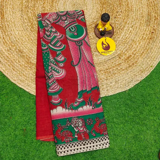 ORIGINAL PEDANA KALAMKARI Cotton Sarees - BOMMA57