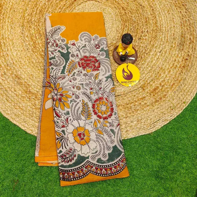 ORIGINAL PEDANA KALAMKARI Cotton Sarees - BOMMA65
