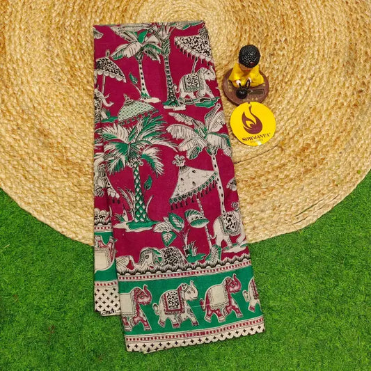 ORIGINAL PEDANA KALAMKARI Cotton Sarees - BOMMA51