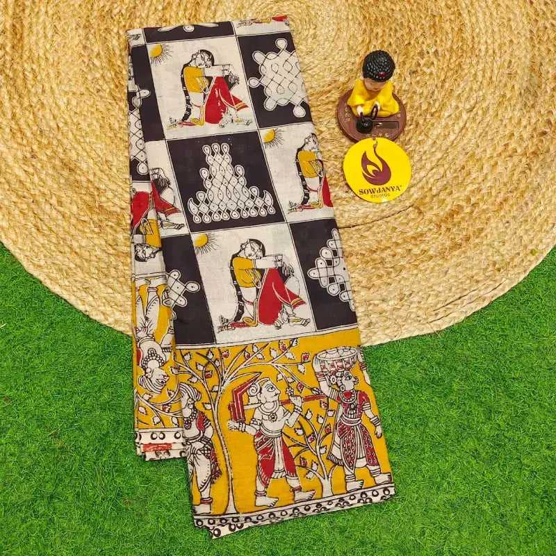 ORIGINAL PEDANA KALAMKARI Cotton Sarees - BOMMA68
