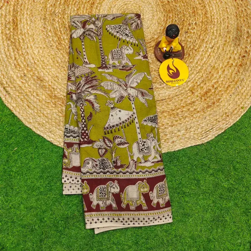 ORIGINAL PEDANA KALAMKARI Cotton Sarees - BOMMA49