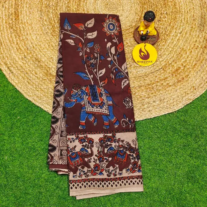 ORIGINAL PEDANA KALAMKARI Cotton Sarees - BOMMA70