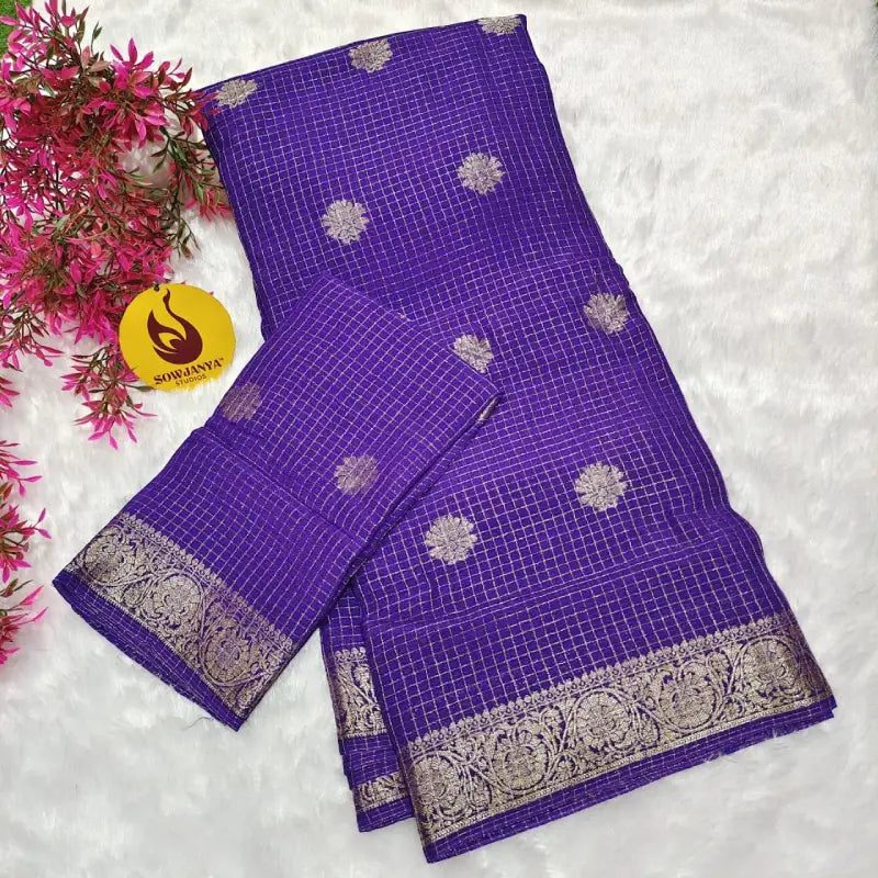 Premium LENIN JUTE Sarees (violet) - SSCZB