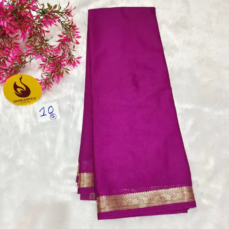 Premium Quality Mysore Crepe Small Border Sarees  - CHITTI10